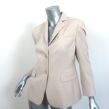 Akris Punto Blazer Beige Stretch Wool Size US 6 Two-Button Jacket