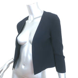 Akris Punto Cardigan Navy Ribbed Knit Size US 8 Open-Front Sweater