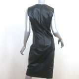 Bottega Veneta Square Neck Leather Midi Dress Black Size 38