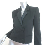 Isabel Marant Hasta Cropped Double Breasted Blazer Black Wool Size 36