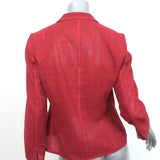 Akris Punto Blazer Red Perforated Cotton Size US 8 Three Button Jacket