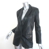 SPRWMN Leather Blazer Black Size Extra Small One-Button Jacket