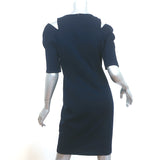 St. John Cold Shoulder Dress Navy Wool-Blend Size 6 Short Sleeve Sheath NEW