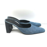 Balenciaga Denim Block-Heel Mules Blue Size 38