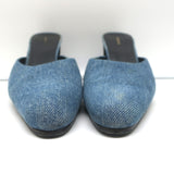Balenciaga Denim Block-Heel Mules Blue Size 38