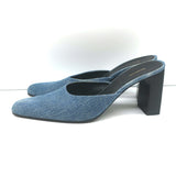 Balenciaga Denim Block-Heel Mules Blue Size 38