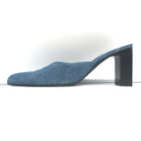 Balenciaga Denim Block-Heel Mules Blue Size 38