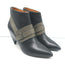 Balenciaga Wedge Booties Black & Gray Leather Size 39.5 Pointed Toe Ankle Boots