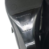 Balenciaga Wedge Booties Black & Gray Leather Size 39.5 Pointed Toe Ankle Boots