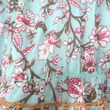 Isabel Marant Etoile Moxley Embroidered Ruffle Top Blue Floral Print Size 36