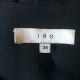 IRO Alis Lace-Up Blouse Navy Crepe Size 34 V-Neck Top