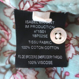 Isabel Marant Etoile Moxley Embroidered Ruffle Top Blue Floral Print Size 36