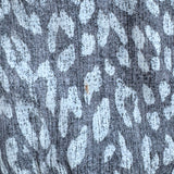 L'Agence Tiered Maxi Wrap Dress Blue Leopard Print Size 2