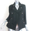 Burberry London Double Breasted Pleated Jacket Black Stretch Cotton Size US 8