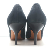 Celine V-Cut pumps, black suede pointed-toe heels, authentic pre-owned, gently worn