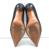 Celine V-cut pumps in black suede, pointed-toe heels, authentic pre-owned, gently worn (EU 40/US 9)