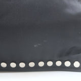 Prada Etiquette Studded Tessuto Nylon Tote Black
