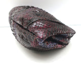 Nancy Gonzalez Pleated Clutch Burgundy/Purple Snakeskin Small Bag