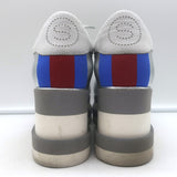 Stella McCartney Sneak Elyse platform sneakers, silver faux leather — authentic pre-owned, good condition