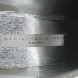 Stella McCartney Sneak Elyse platform sneakers in silver faux leather, authentic pre-owned luxury