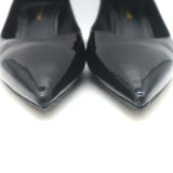 Saint Laurent Kiki pointed-toe kitten heel pumps, black patent leather — pre-owned, authenticated luxury with light wear