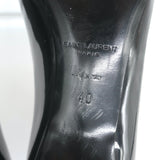 Saint Laurent Kiki pointed-toe kitten-heel pumps, black patent leather, authentic pre-owned, good condition