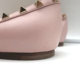 Valentino Rockstud pointed-toe ballet flats in powder-pink leather, authentic pre-owned pair