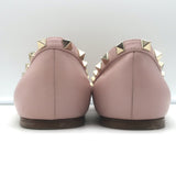 Valentino Rockstud pointed-toe ballet flats, powder-pink leather, authentic pre-owned luxury (size EU 40 / US 9)