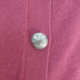 Veronica Beard Solene Cashmere Cardigan Raspberry Size Small V-Neck Sweater