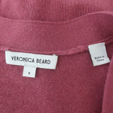 Veronica Beard Solene Cashmere Cardigan Raspberry Size Small V-Neck Sweater