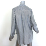 Jenni Kayne Striped Silk Shirt Navy/White Size Extra Small Long Sleeve Top