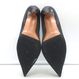 Celine V-cut pumps, black satin pointed-toe heels, authentic pre-owned — gently worn and luxury-ready