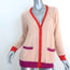 Celine Colorblock Cashmere Cardigan Peach Size Large V-Neck Sweater