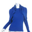 Balenciaga Scarf Sweater Cobalt Blue Ribbed Wool-Blend Size 38
