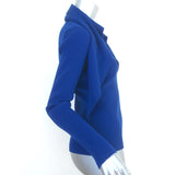 Balenciaga Scarf Sweater Cobalt Blue Ribbed Wool-Blend Size 38