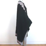 St. John Collection by Marie Gray Wrap Shawl Black/Light Pink Intarsia Knit
