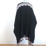 St. John Collection by Marie Gray Wrap Shawl Black/Light Pink Intarsia Knit