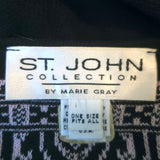 St. John Collection by Marie Gray Wrap Shawl Black/Light Pink Intarsia Knit