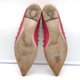 Valentino Rockstud Pointed Toe Ballet Flats Fuchsia Patent Leather Size 39