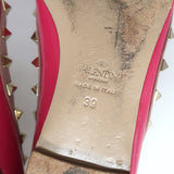 Valentino Rockstud Pointed Toe Ballet Flats Fuchsia Patent Leather Size 39