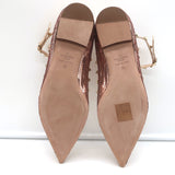 Valentino Sequin Rockstud Caged Ballet Flats Metallic Rose Gold Size 39 NEW
