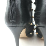 Valentino Rockstud bow ankle boots, black leather, pre-owned with authentic luxe detailing