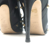 Valentino Rockstud bow ankle boots in black leather, pre-owned with authentic designer wear, size 38