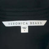 Veronica Beard Fulton Flutter Sleeve Top Black Lace-Trimmed Silk Size 4