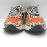 Golden Goose Zoo Puzzle running-sole sneakers, multicolor printed calf hair — gently pre-owned authentic designer pair
