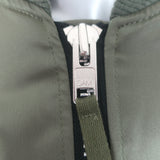 SAM. Jenny Raccoon Fur-Collar Bomber Jacket Olive Size Small