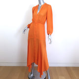 Veronica Beard Roksanda Button-Front Midi Dress Tangerine Silk-Blend Size 4