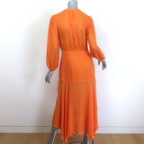 Veronica Beard Roksanda Button-Front Midi Dress Tangerine Silk-Blend Size 4