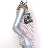 Prada Studded Shirt Tiger & Floral Print Cotton Size 38 Sleeveless Top