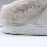 Christian Dior shearling-lined white leather sneakers, EU 38 — authentic pre-owned luxury, gently worn